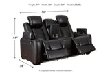 Party Time Midnight Power Reclining Loveseat with Console