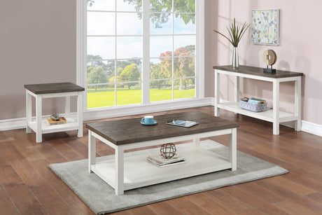 Dakota Chalk White Coffee Table with Casters