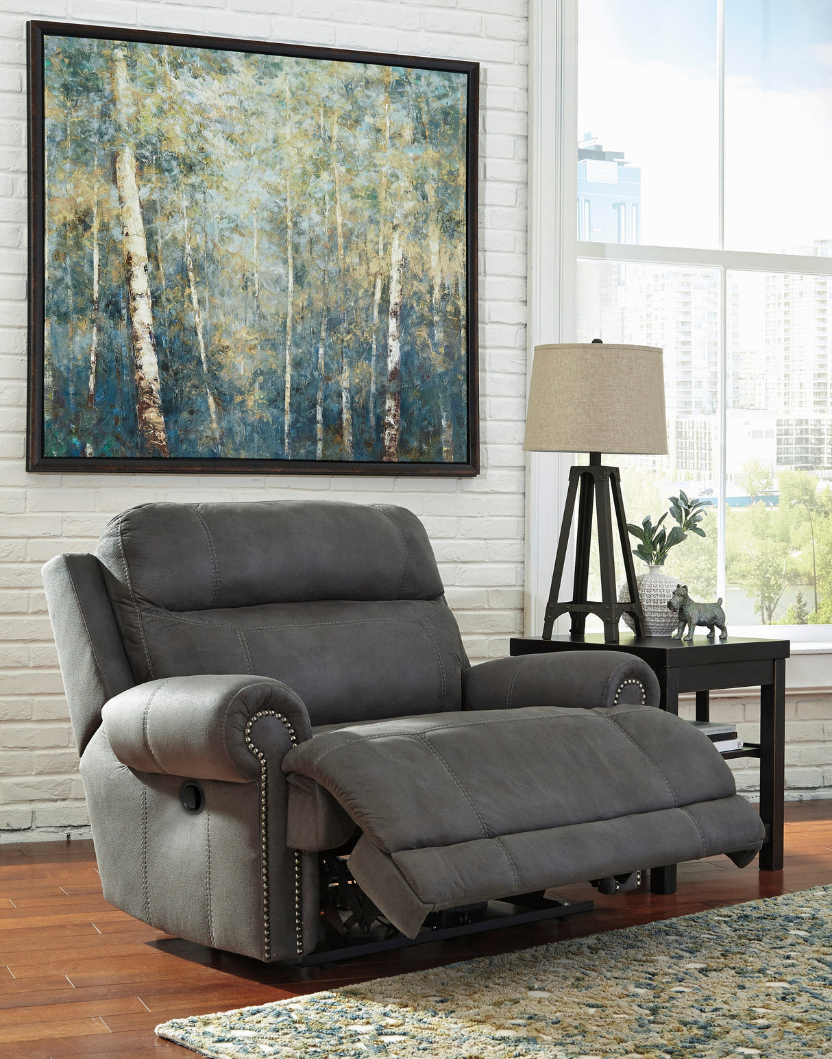 Austere Gray Power Reclining Living Room Set