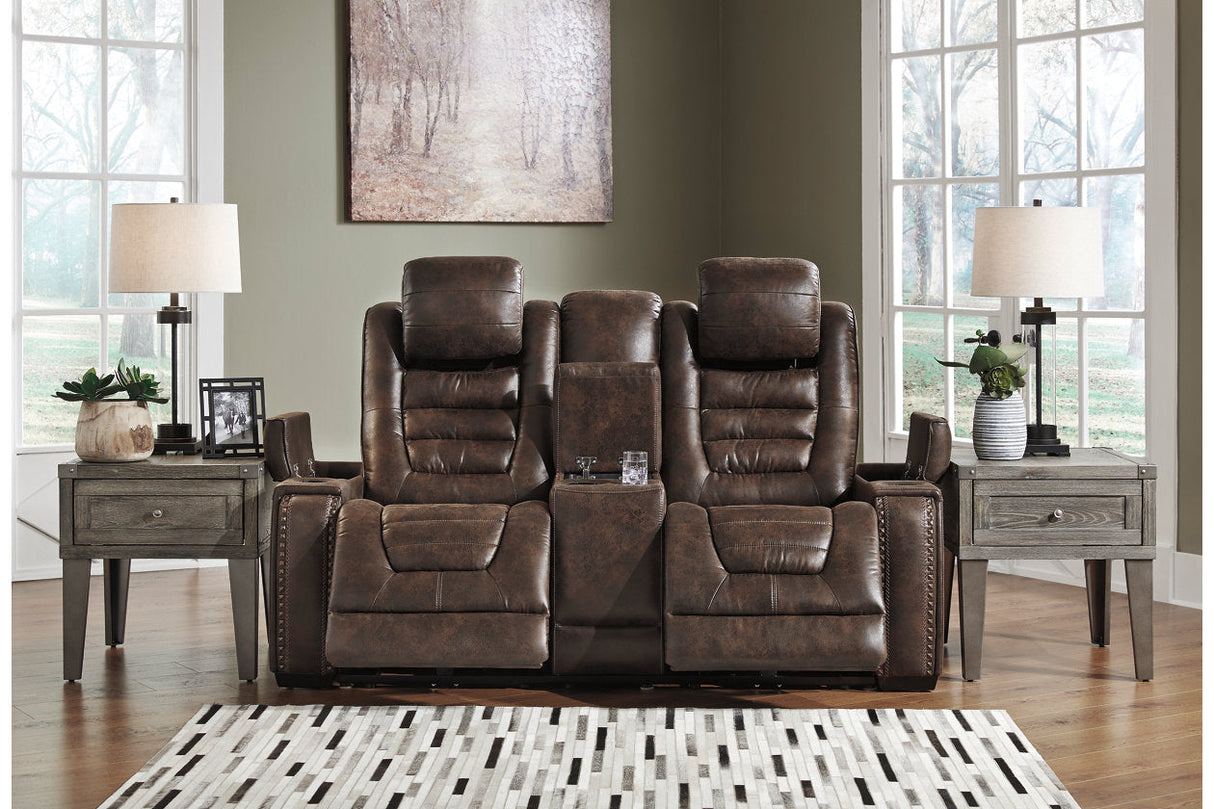 Game Zone Bark Power Reclining Loveseat with Console