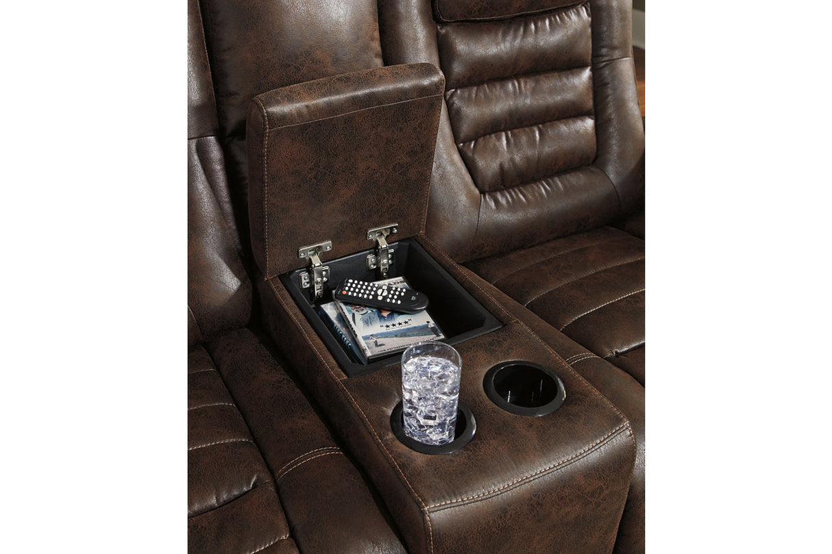 Game Zone Bark Power Reclining Loveseat with Console