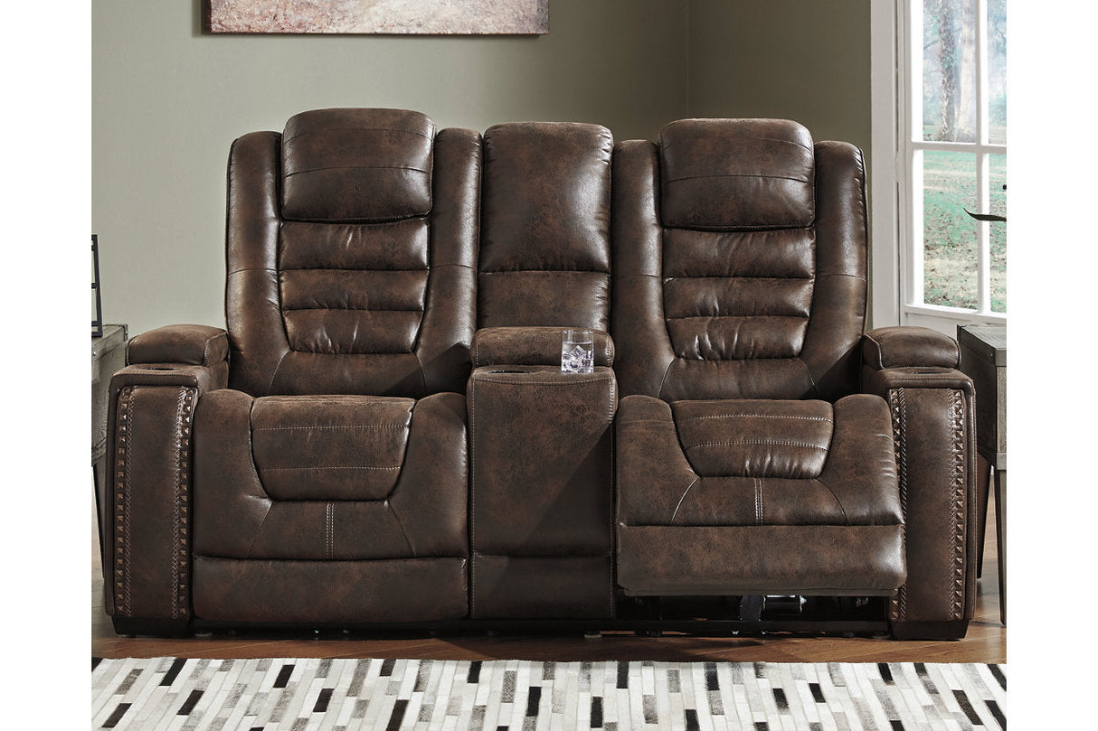 Game Zone Bark Power Reclining Loveseat with Console