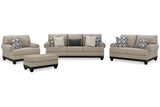 Elbiani Alloy Sofa, Loveseat, Oversized Chair and Ottoman