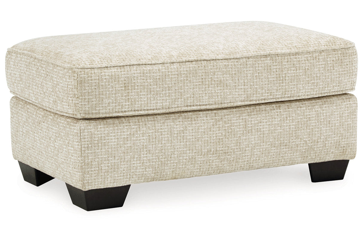 Haisley Ivory Oversized Chair and Ottoman