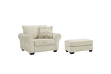 Haisley Ivory Oversized Chair and Ottoman