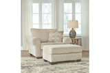 Haisley Ivory Oversized Chair and Ottoman