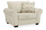 Haisley Ivory Oversized Chair and Ottoman