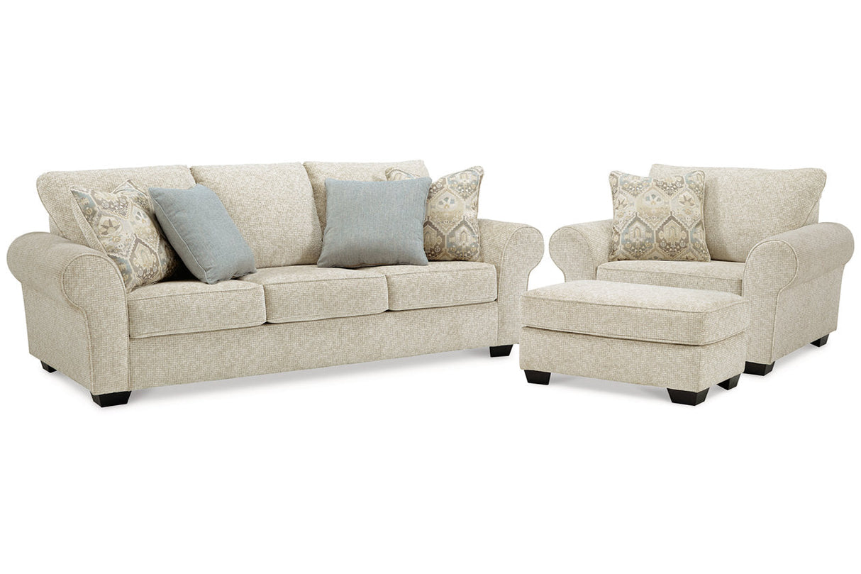 Haisley Ivory Sofa, Chair, and Ottoman