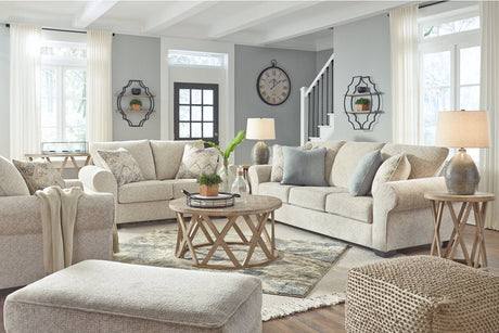 Haisley Ivory Sofa, Loveseat, Oversized Chair and Ottoman