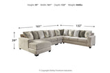 Ardsley Pewter 5-Piece Sectional with Chaise