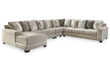 Ardsley Pewter 5-Piece Sectional with Ottoman