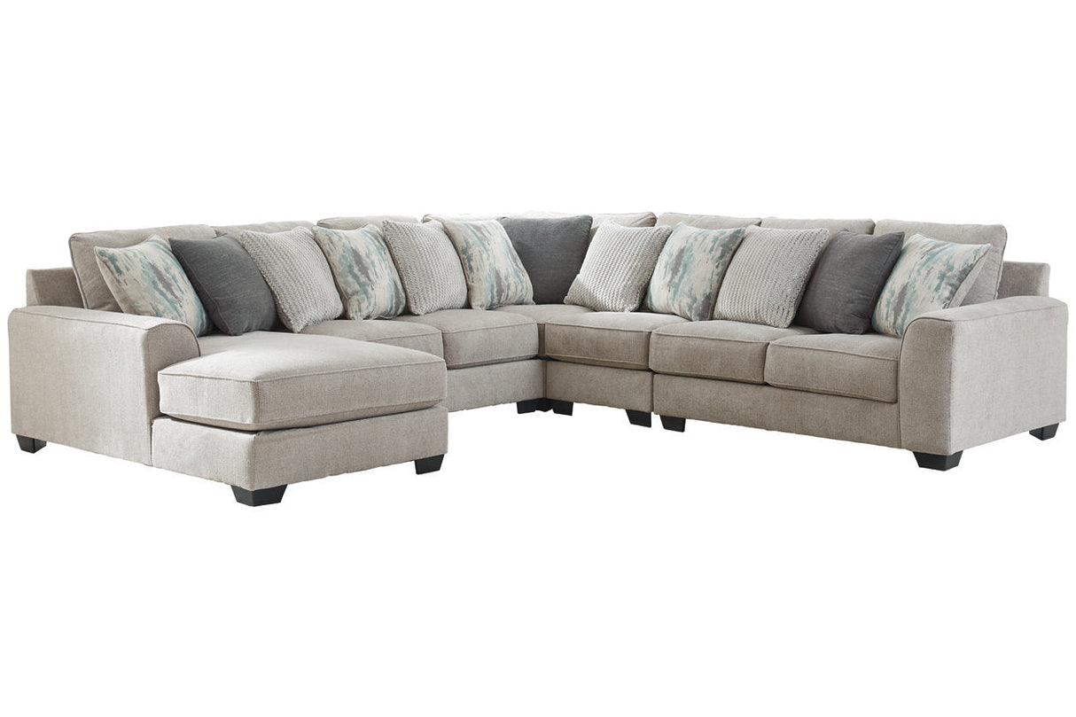 Ardsley Pewter 5-Piece LAF Chaise Sectional