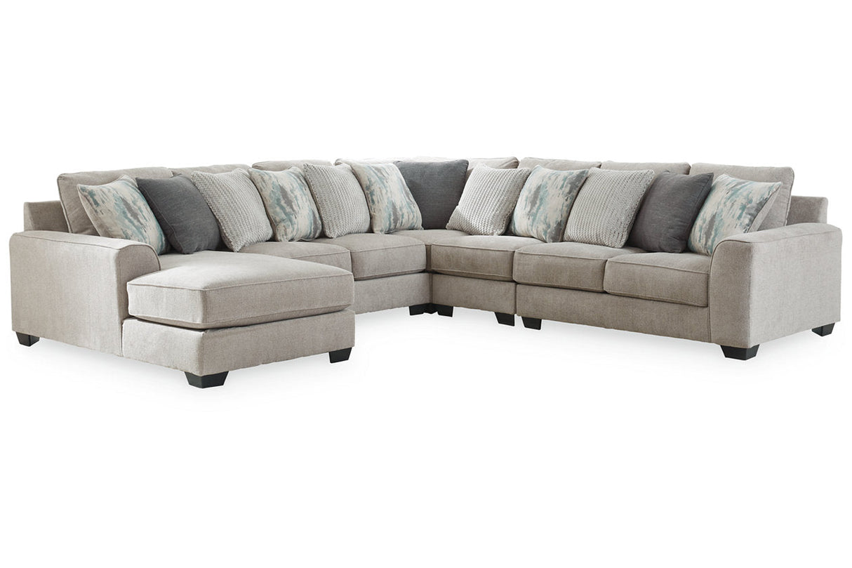 Ardsley Pewter 5-Piece Sectional with Chaise