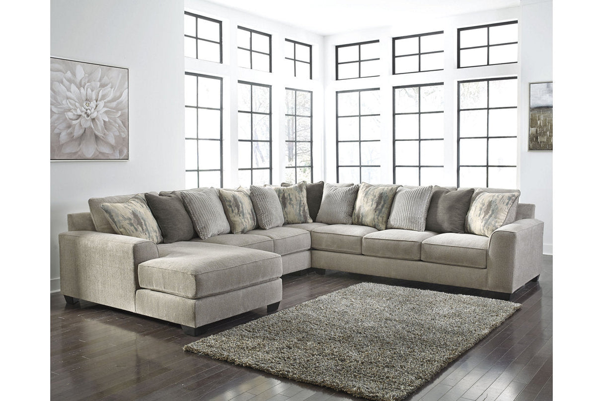 Ardsley Pewter 4-Piece Sectional with Chaise