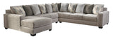 Ardsley Pewter 4-Piece Large LAF Chaise Sectional