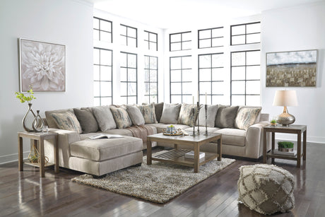 Ardsley Pewter 4-Piece Large LAF Chaise Sectional