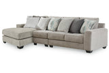 Ardsley Pewter 3-Piece Sectional with Chaise