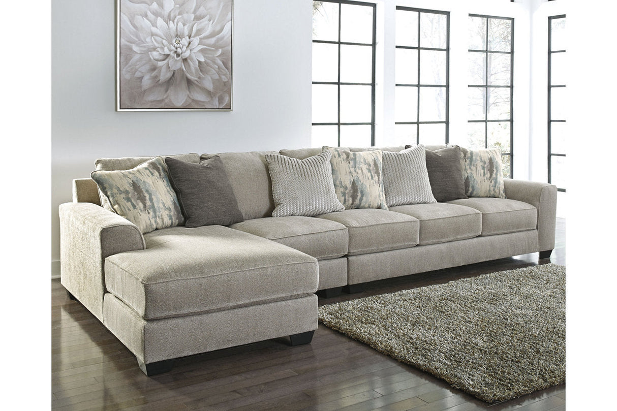 Ardsley Pewter 3-Piece Sectional with Chaise