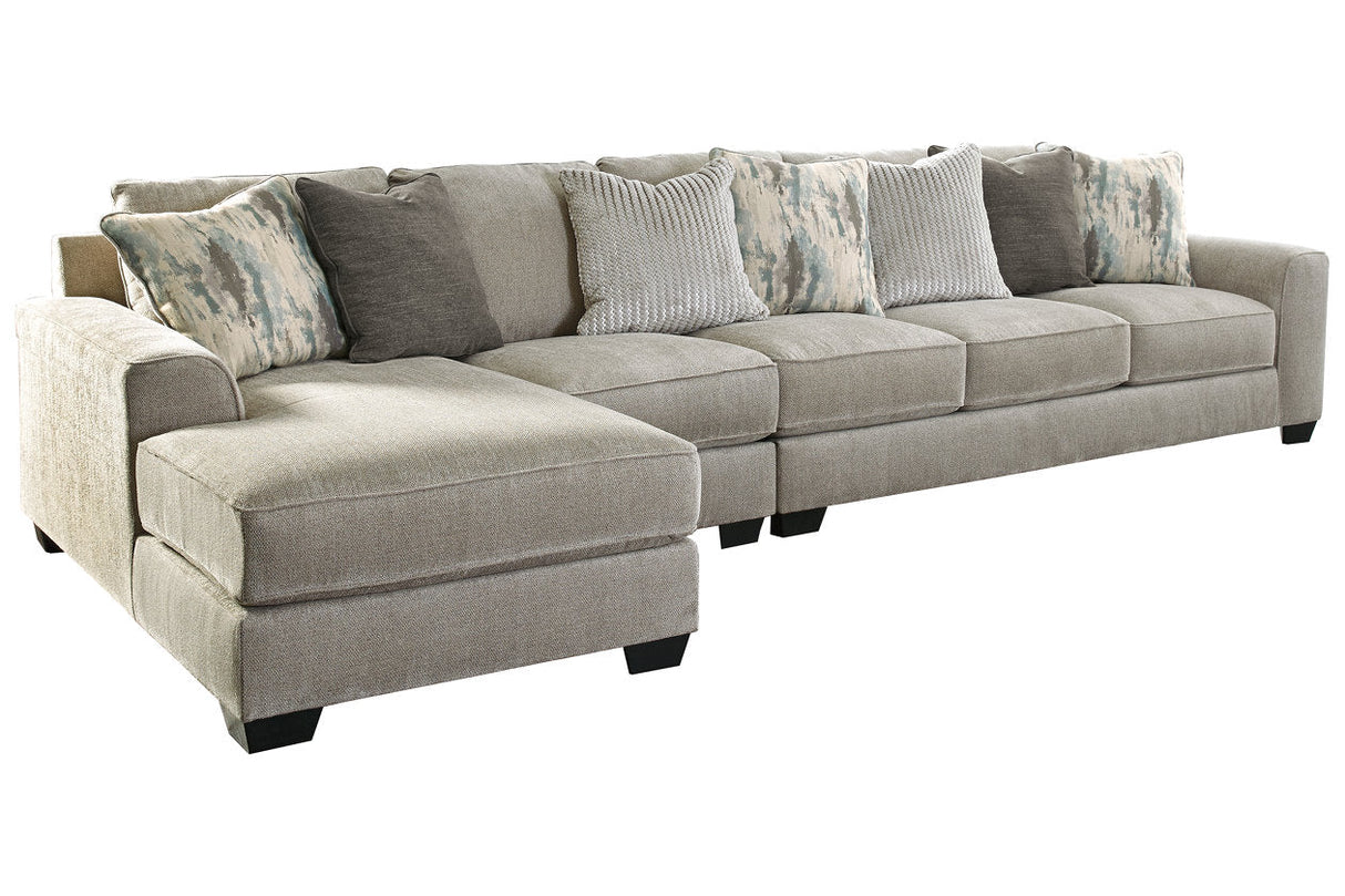 Ardsley Pewter 3-Piece Large LAF Chaise Sectional