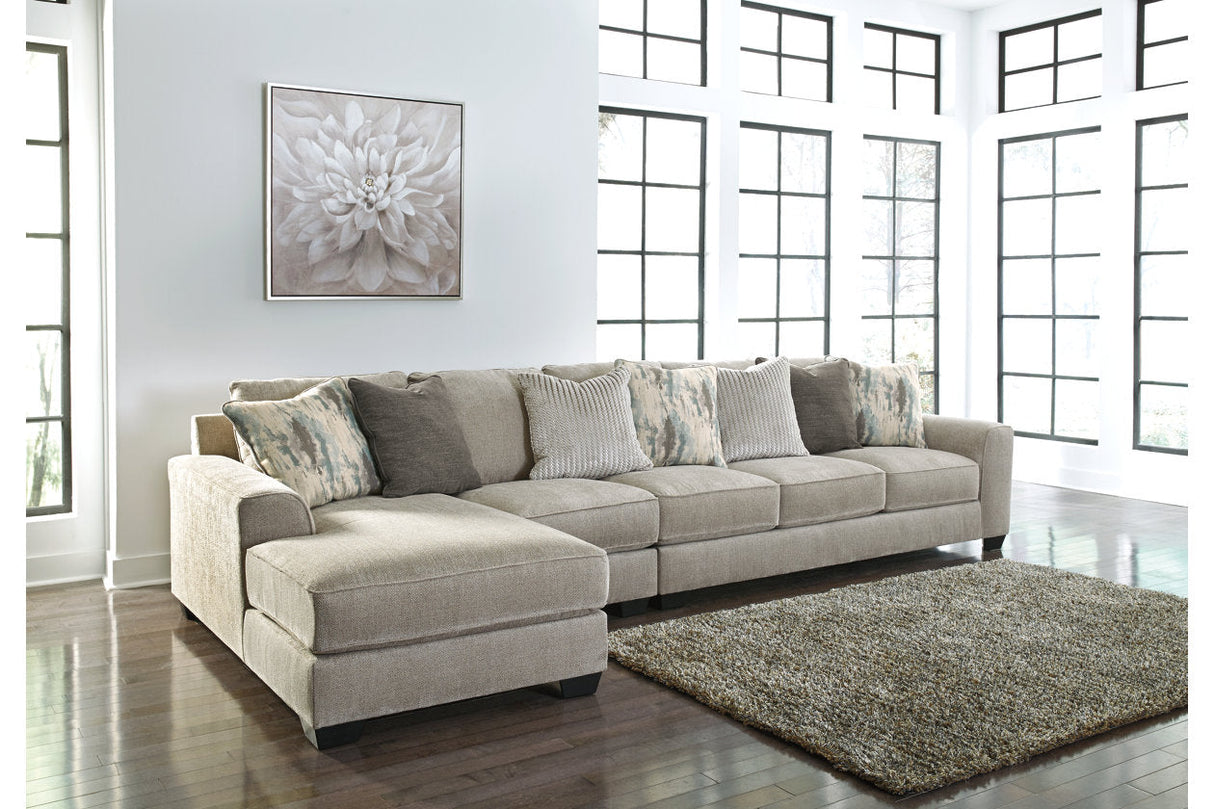 Ardsley Pewter 3-Piece Large LAF Chaise Sectional