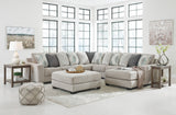 Ardsley Pewter 5-Piece RAF Chaise Sectional