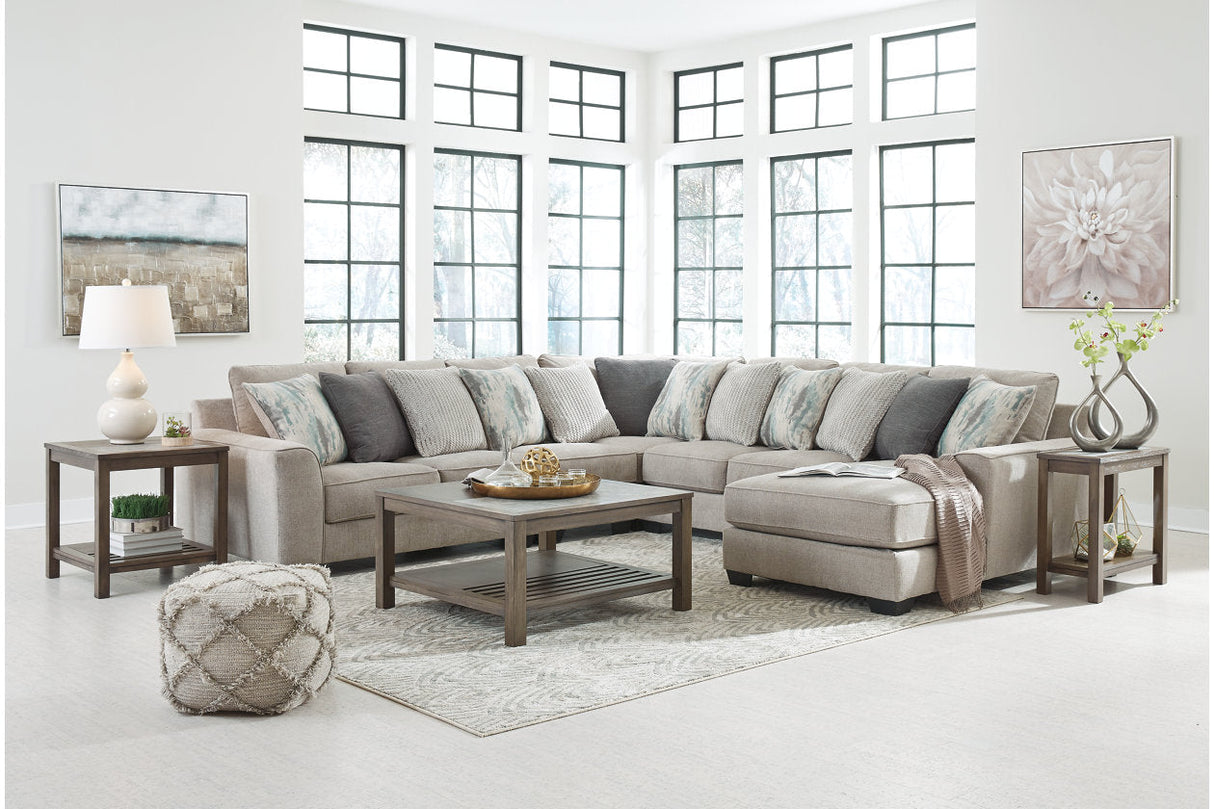 Ardsley Pewter 5-Piece Sectional with Chaise