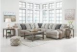 Ardsley Pewter 5-Piece RAF Chaise Sectional