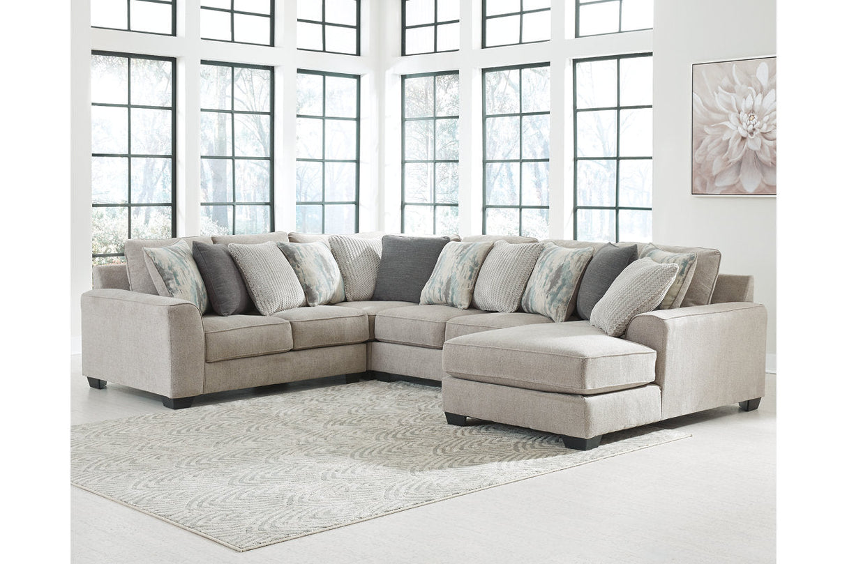 Ardsley Pewter 4-Piece Sectional with Chaise