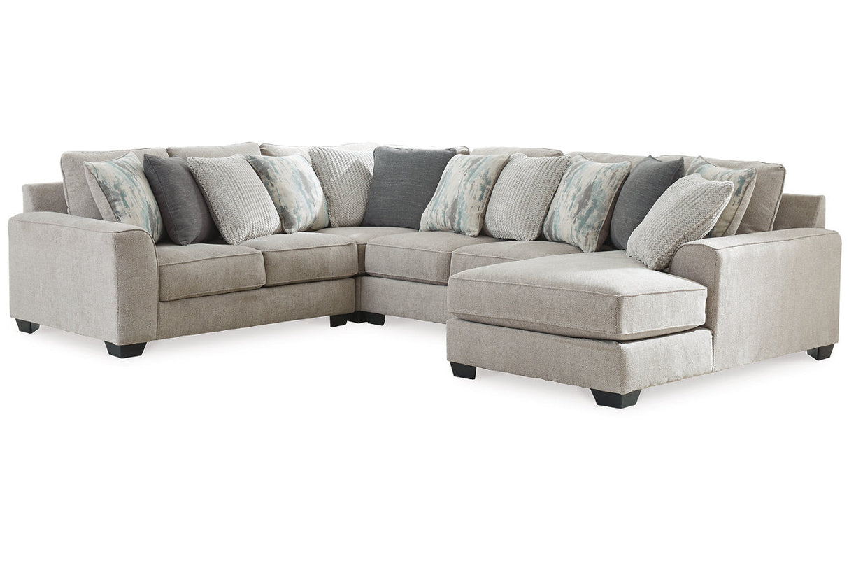 Ardsley Pewter 4-Piece Sectional with Chaise