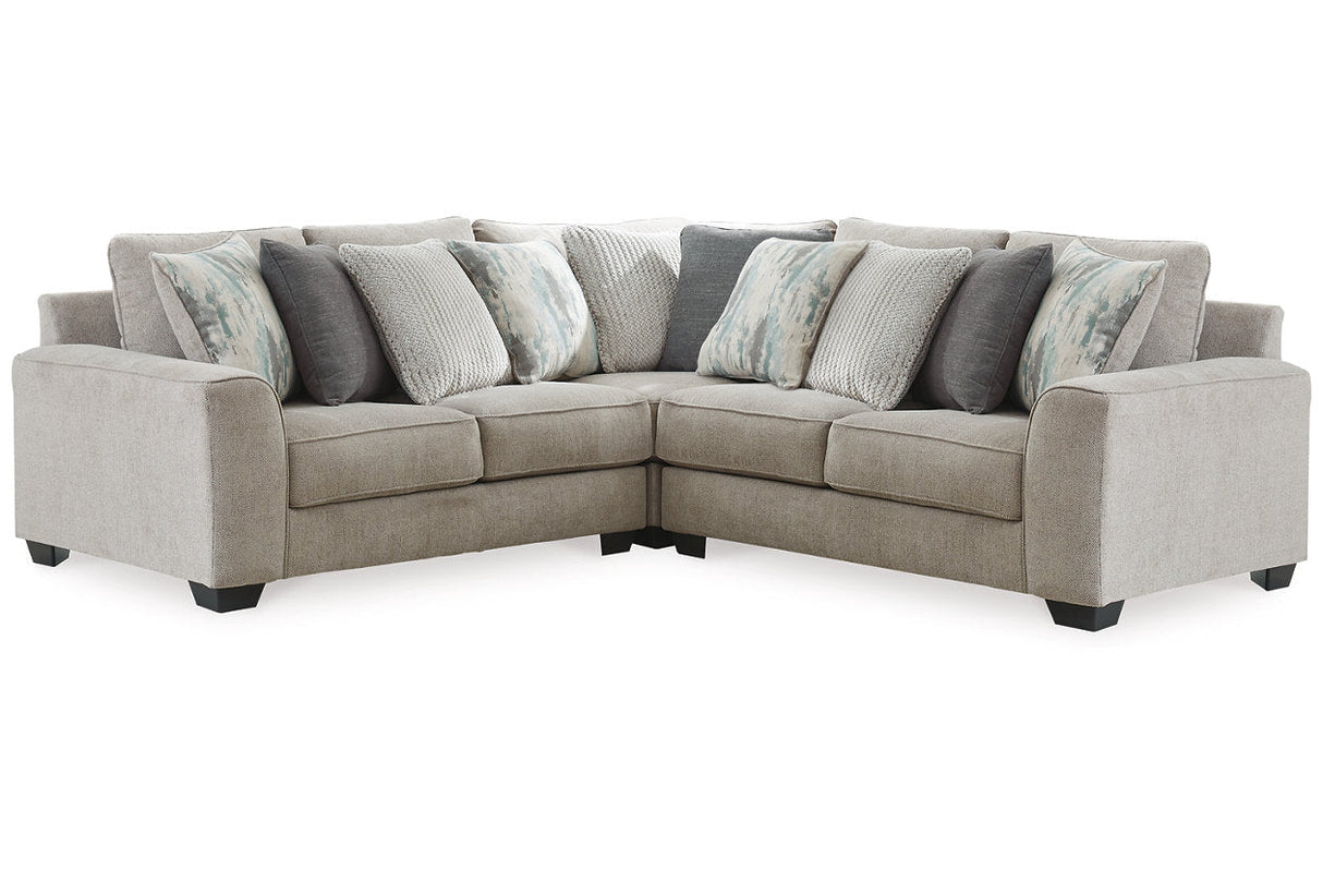 Ardsley Pewter 3-Piece Sectional