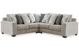 Ardsley Pewter 3-Piece Symmetrical Sectional