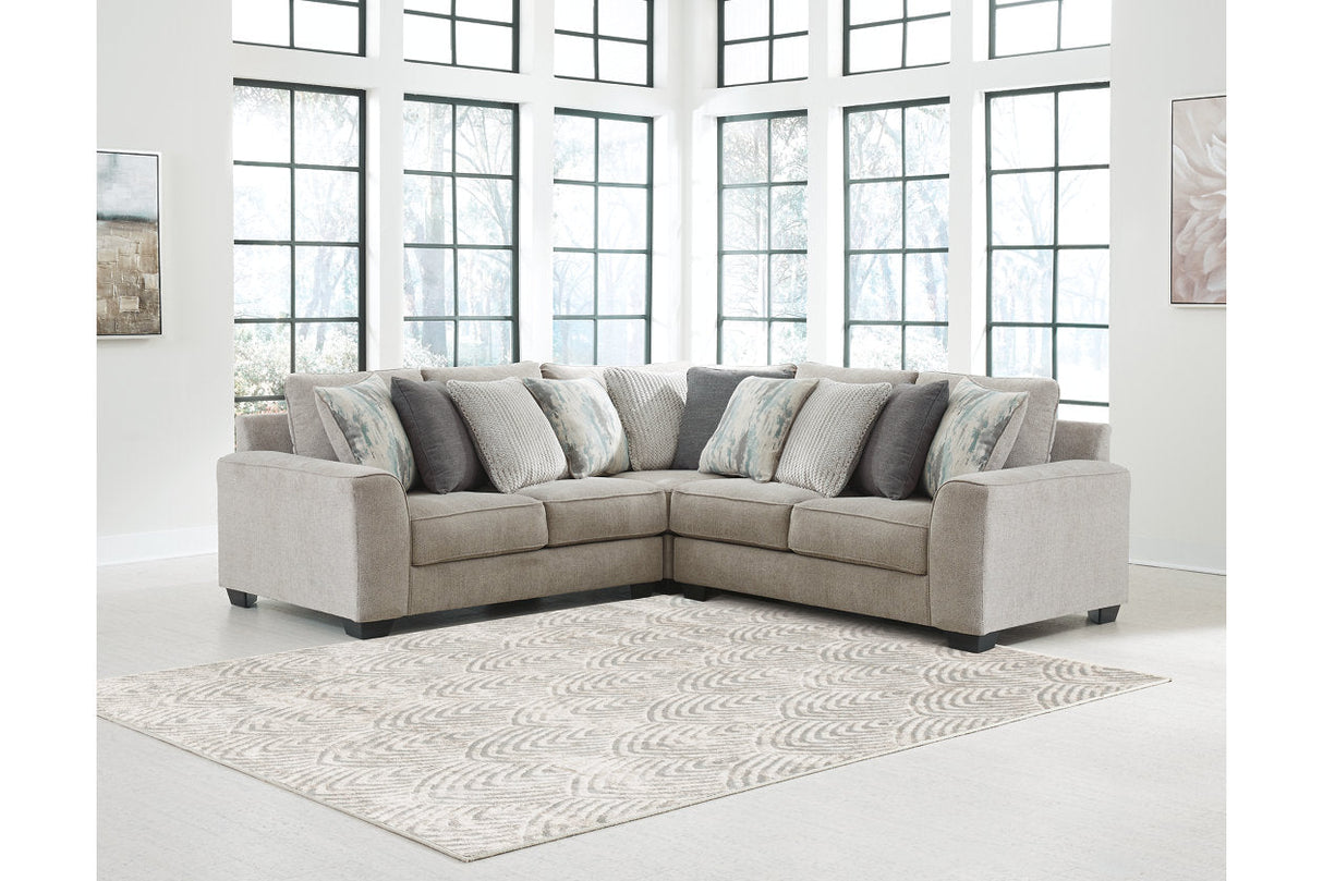 Ardsley Pewter 3-Piece Sectional