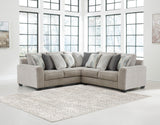 Ardsley Pewter 3-Piece Symmetrical Sectional