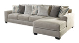 Ardsley Pewter 2-Piece Large RAF Chaise Sectional