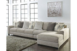 Ardsley Pewter 3-Piece Large RAF Chaise Sectional