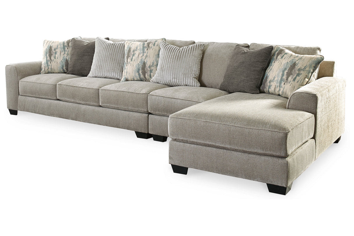 Ardsley Pewter 3-Piece Sectional with Chaise