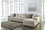 Ardsley Pewter 3-Piece Large RAF Chaise Sectional