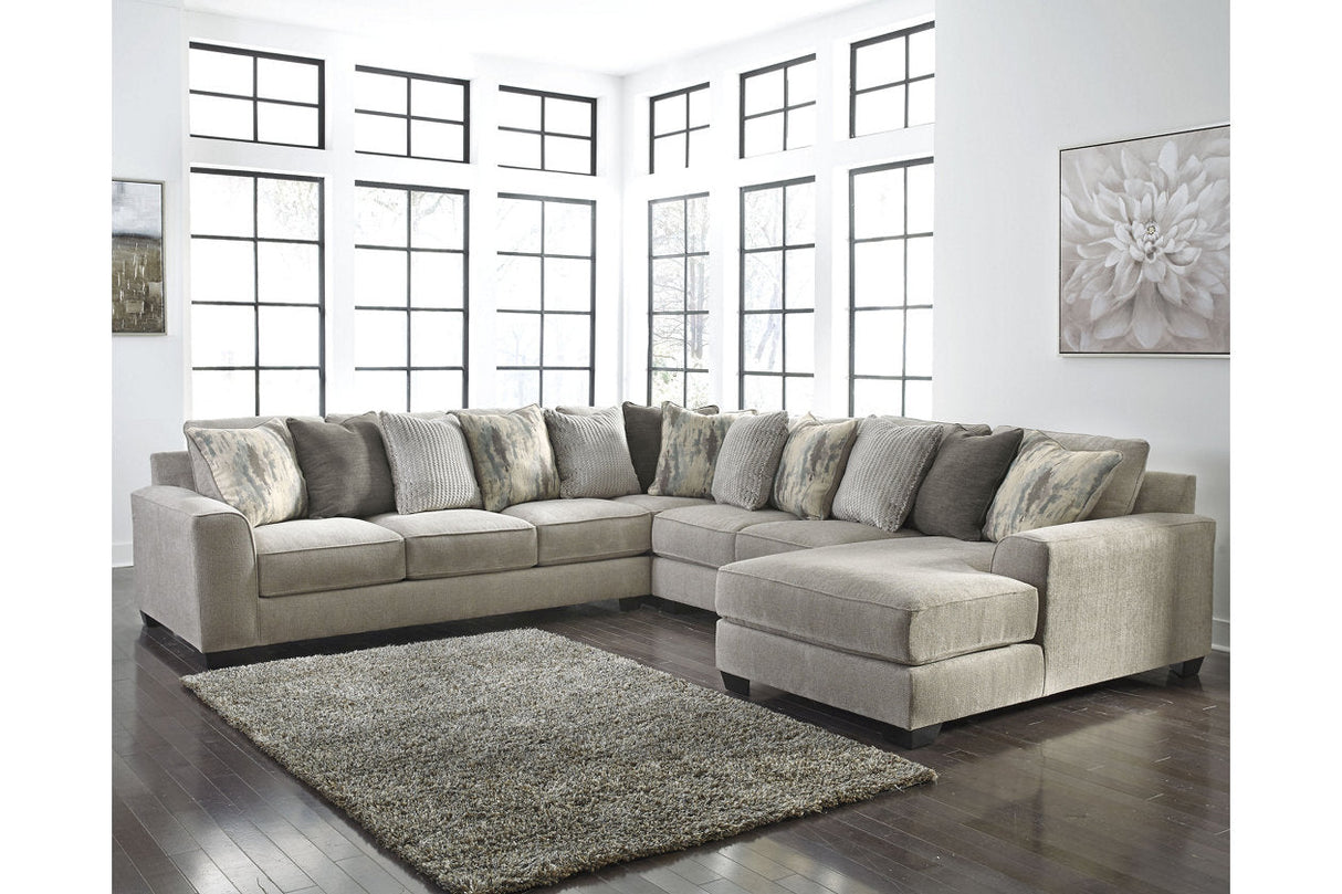 Ardsley Pewter 4-Piece Sectional with Chaise