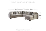 Ardsley Pewter 4-Piece Sectional with Chaise