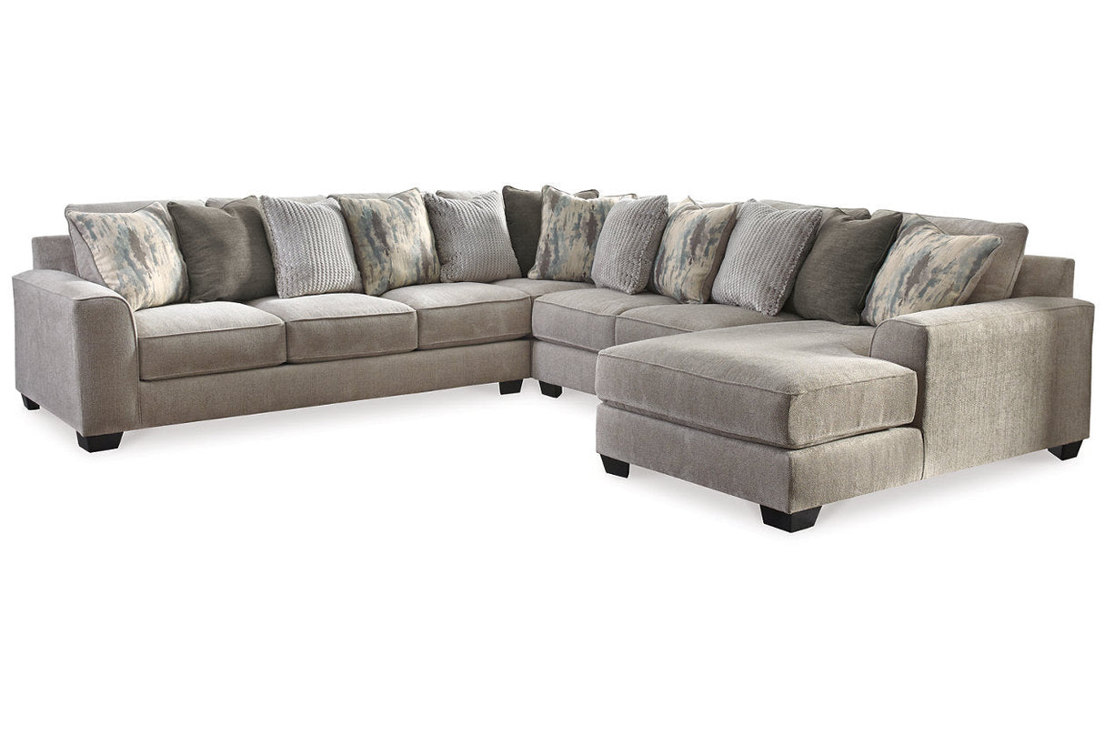 Ardsley Pewter 4-Piece Sectional with Chaise