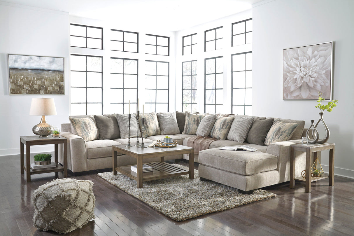 Ardsley Pewter 4-Piece Large RAF Chaise Sectional