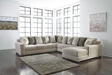 Ardsley Pewter 4-Piece Large RAF Chaise Sectional