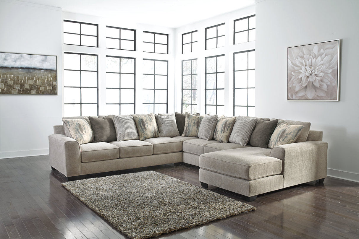 Ardsley Pewter 4-Piece Sectional with Chaise