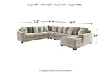 Ardsley Pewter 5-Piece Sectional with Chaise