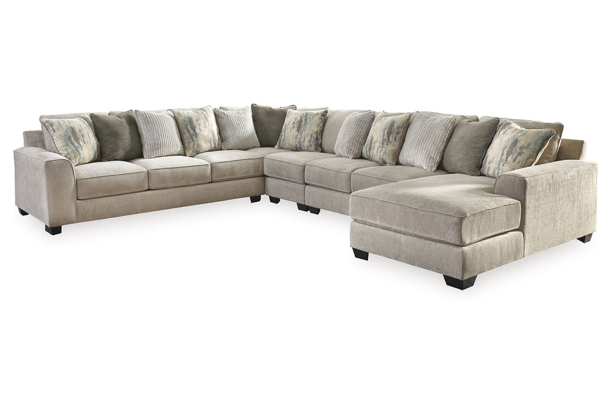 Ardsley Pewter 5-Piece Sectional with Chaise