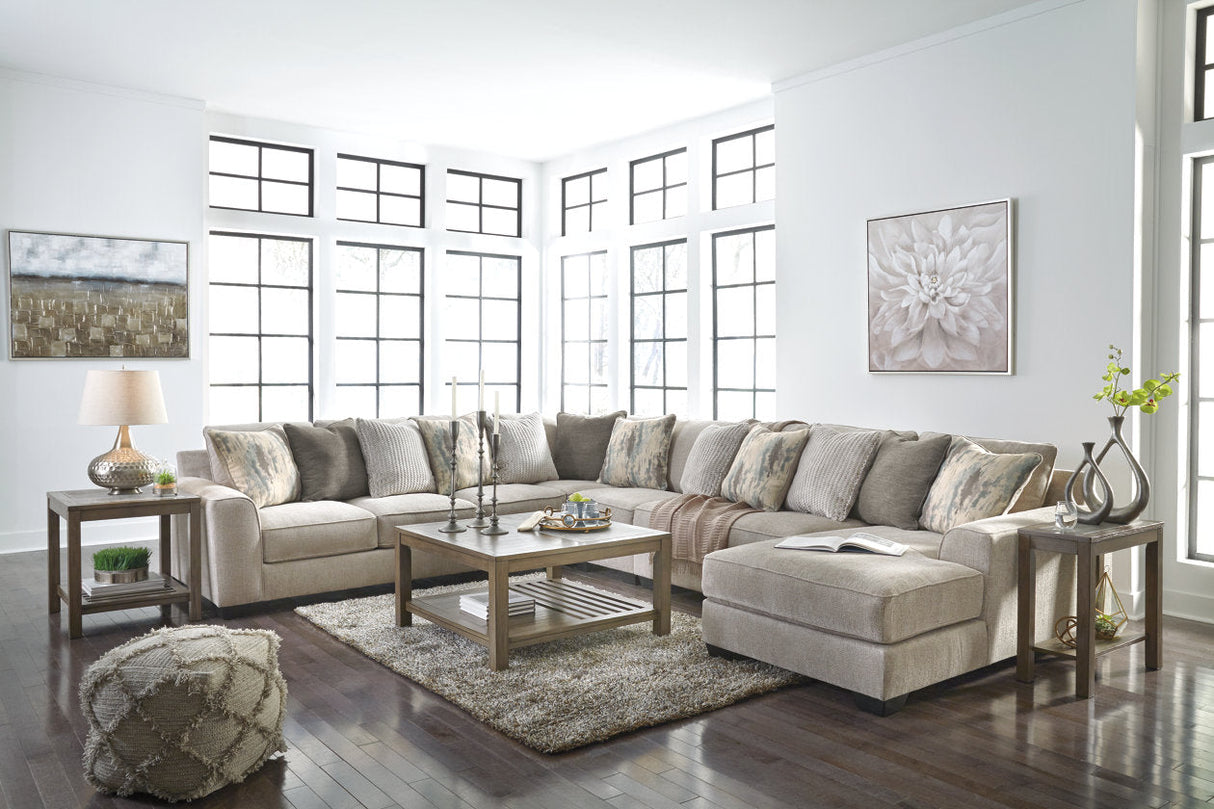 Ardsley Pewter 5-Piece Large RAF Chaise Sectional