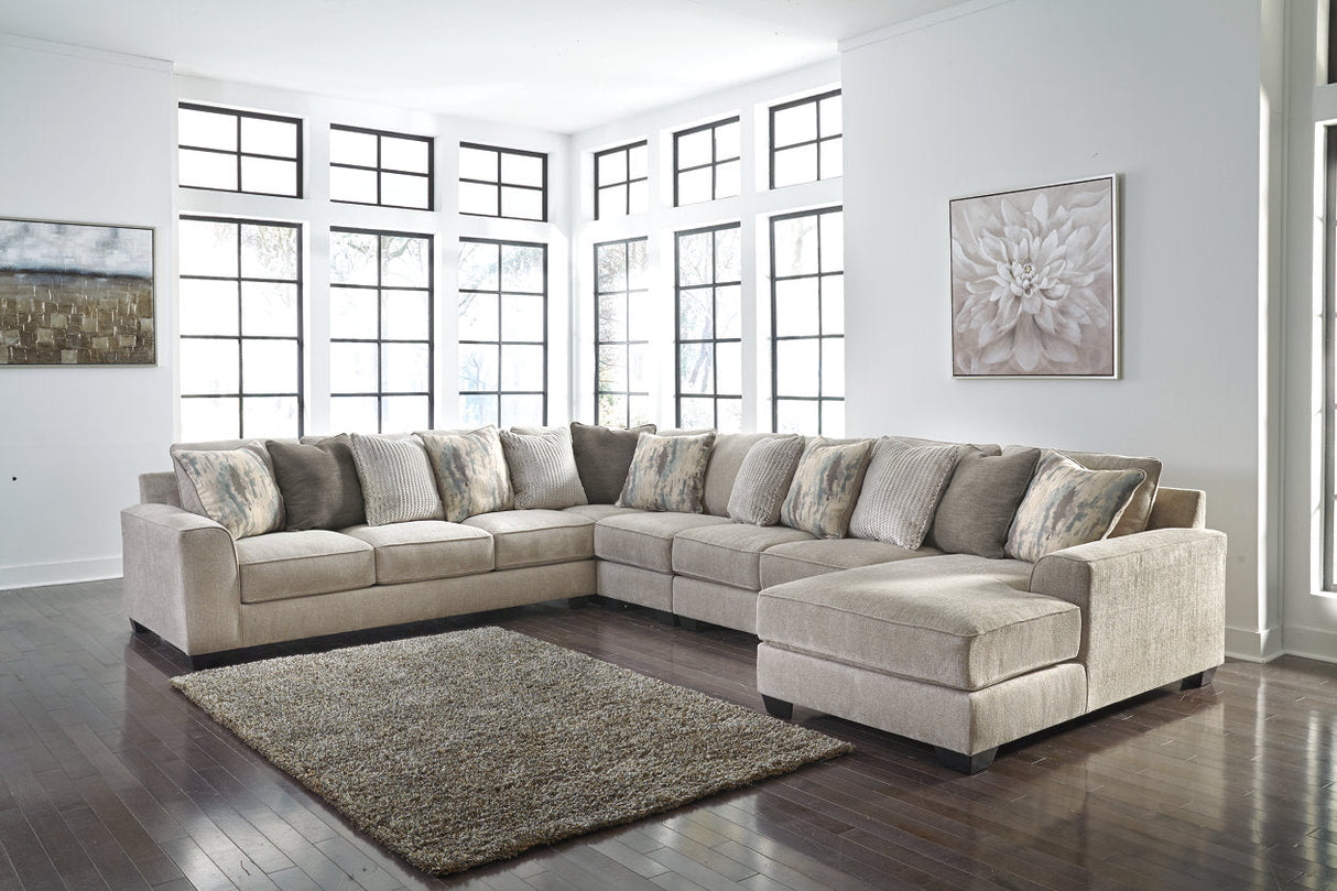 Ardsley Pewter 5-Piece Sectional with Chaise