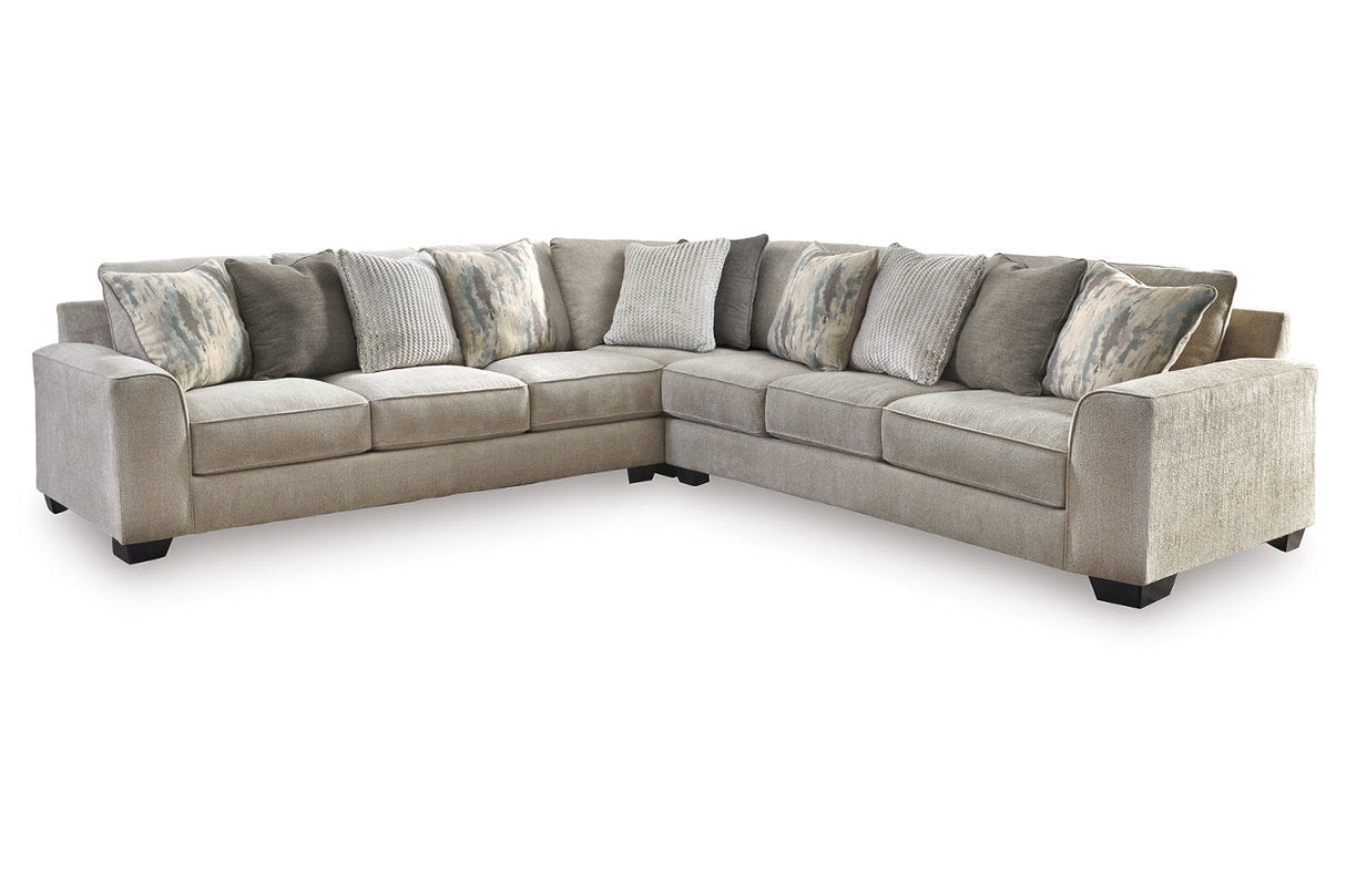 Ardsley Pewter 3-Piece Sectional