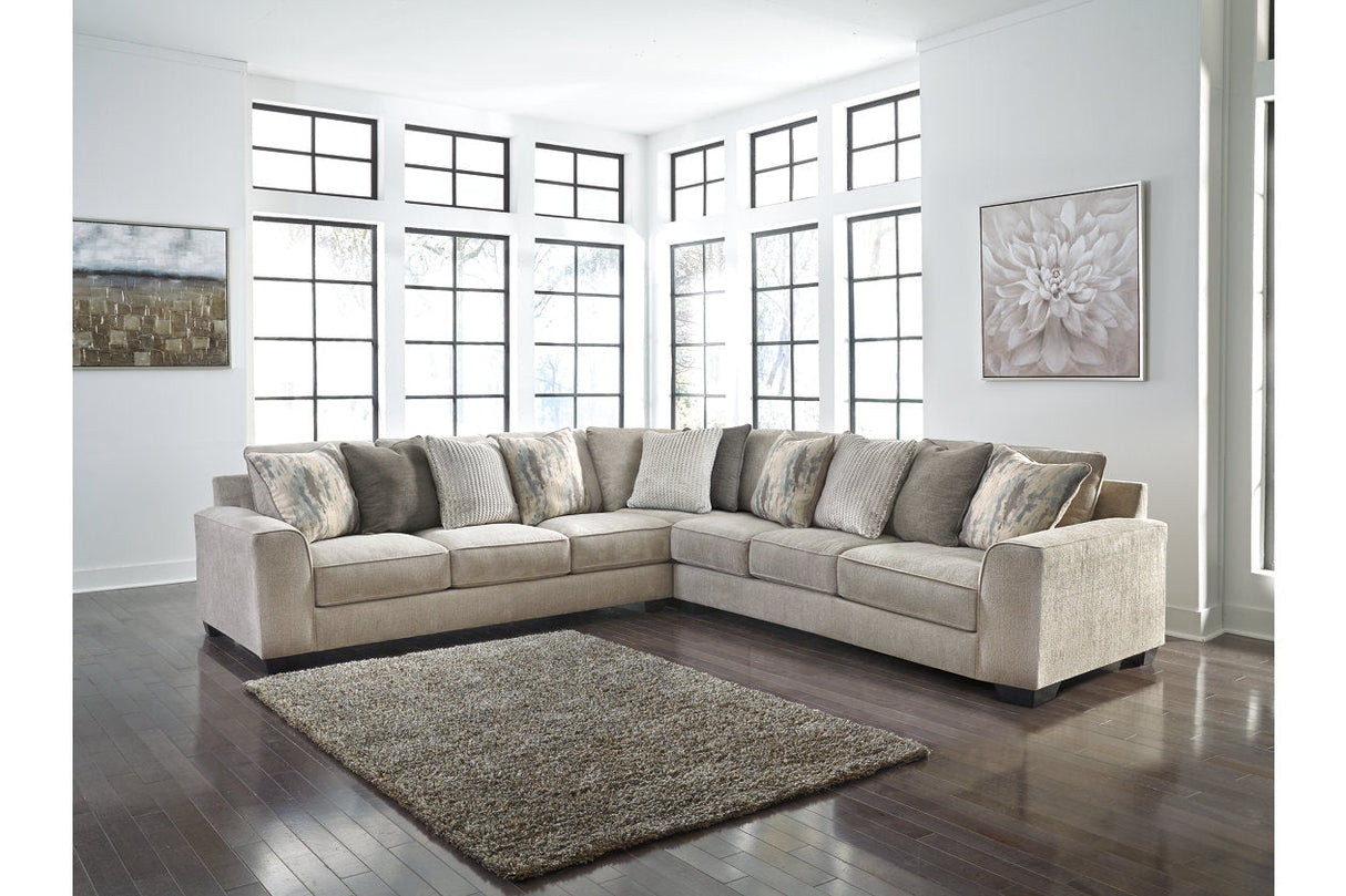 Ardsley Pewter 3-Piece Sectional