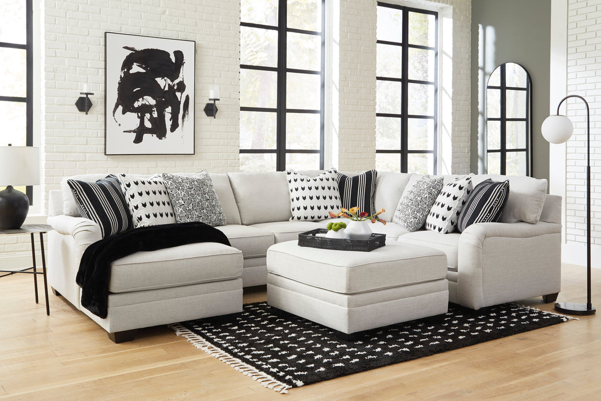 Huntsworth Dove Gray 4-Piece LAF Chaise Sectional